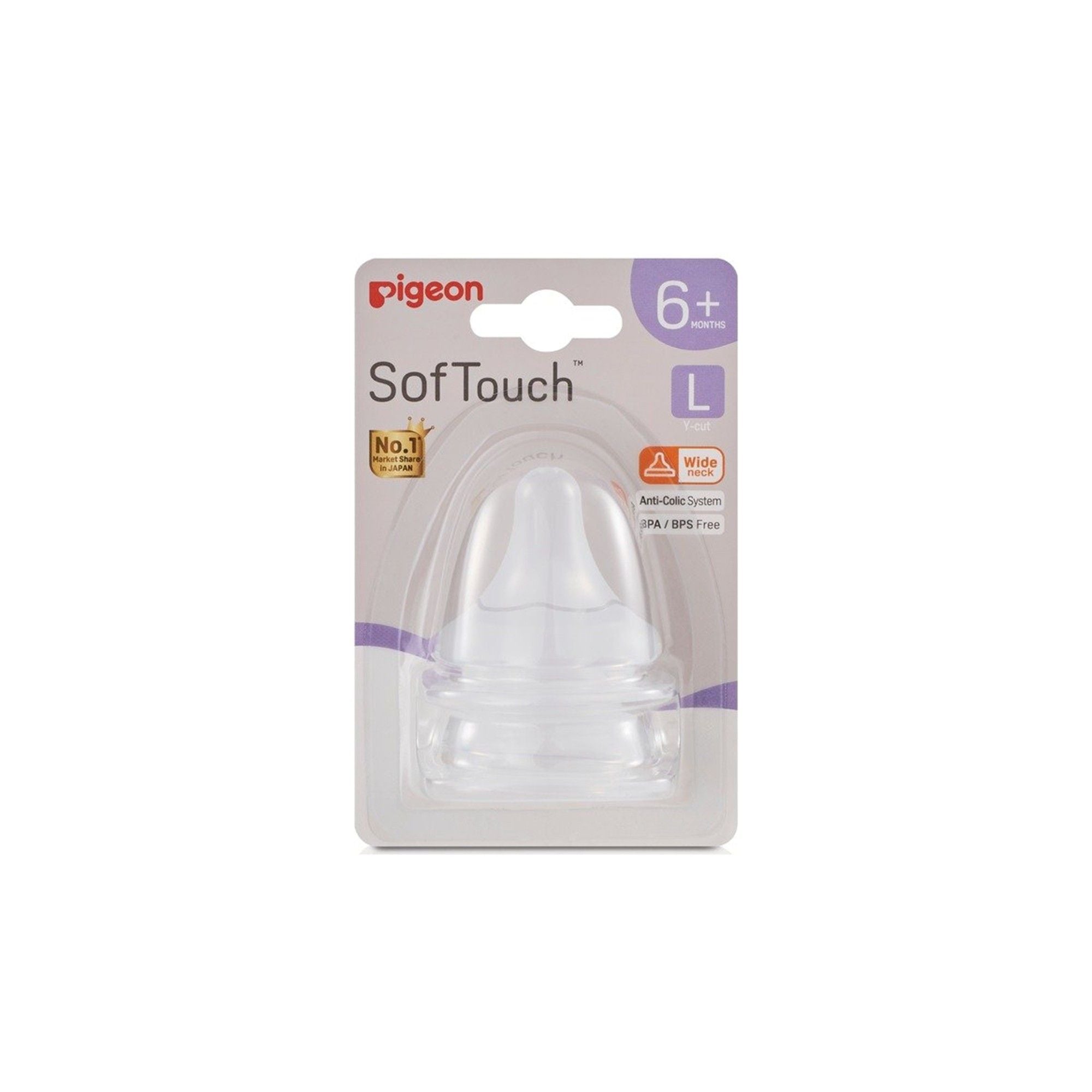 PIGEON 81242 SOFT TOUCH (L) NIPPLES 2S