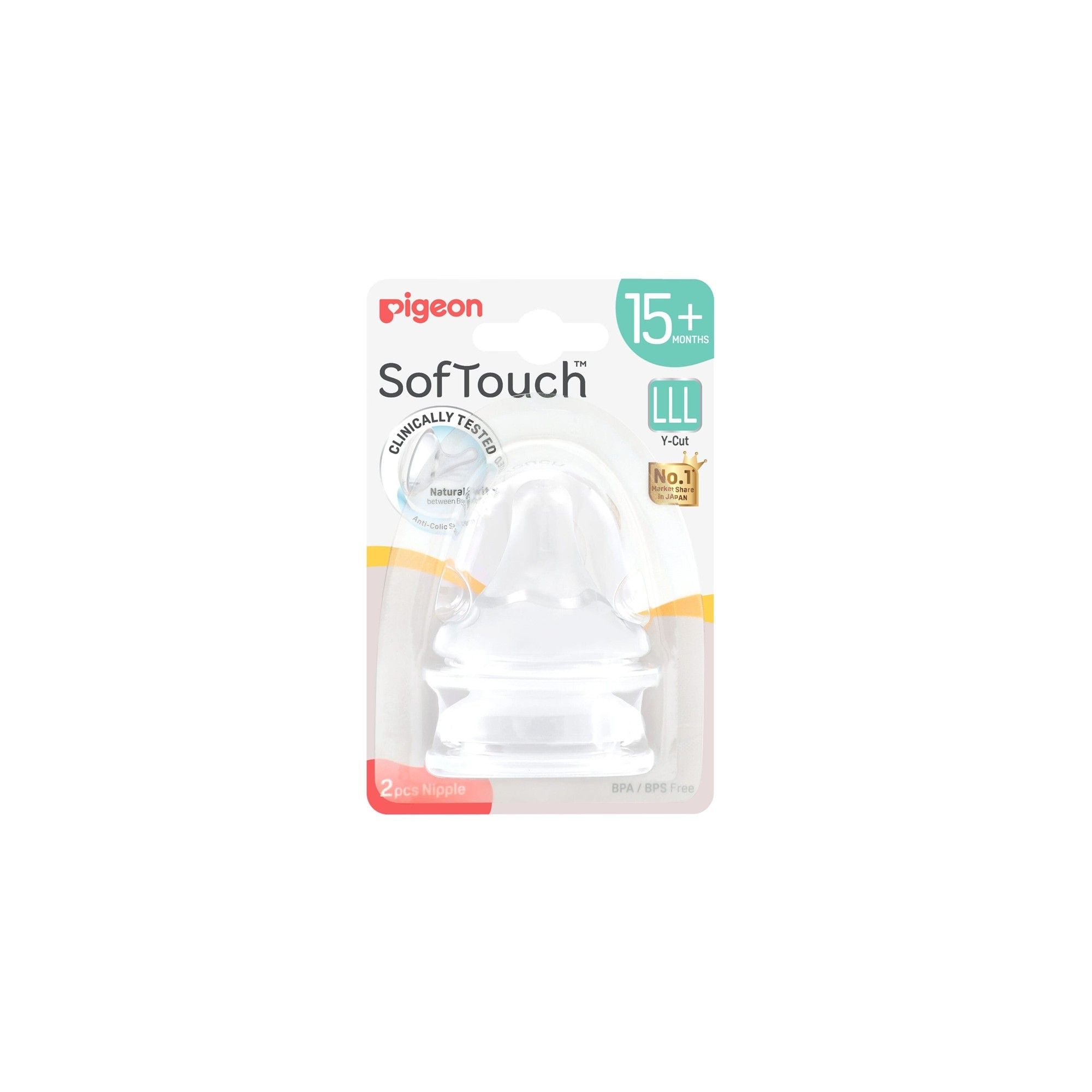 PIGEON 81244 SOFT TOUCH (LLL) NIPPLES 2S