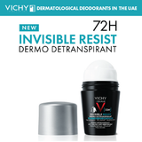 Vichy Homme 72-Hour Invisible Roll-On Deodorant 50ml