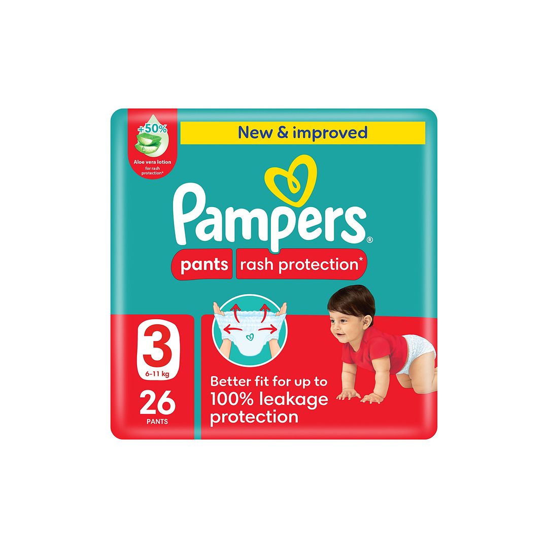 Pampers Rash Protection Pants Size 3, 26pcs (6–11kg) - 10529