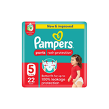 Pampers Rash Protection Pants Size 5, 22pcs (12–18kg) - 10535