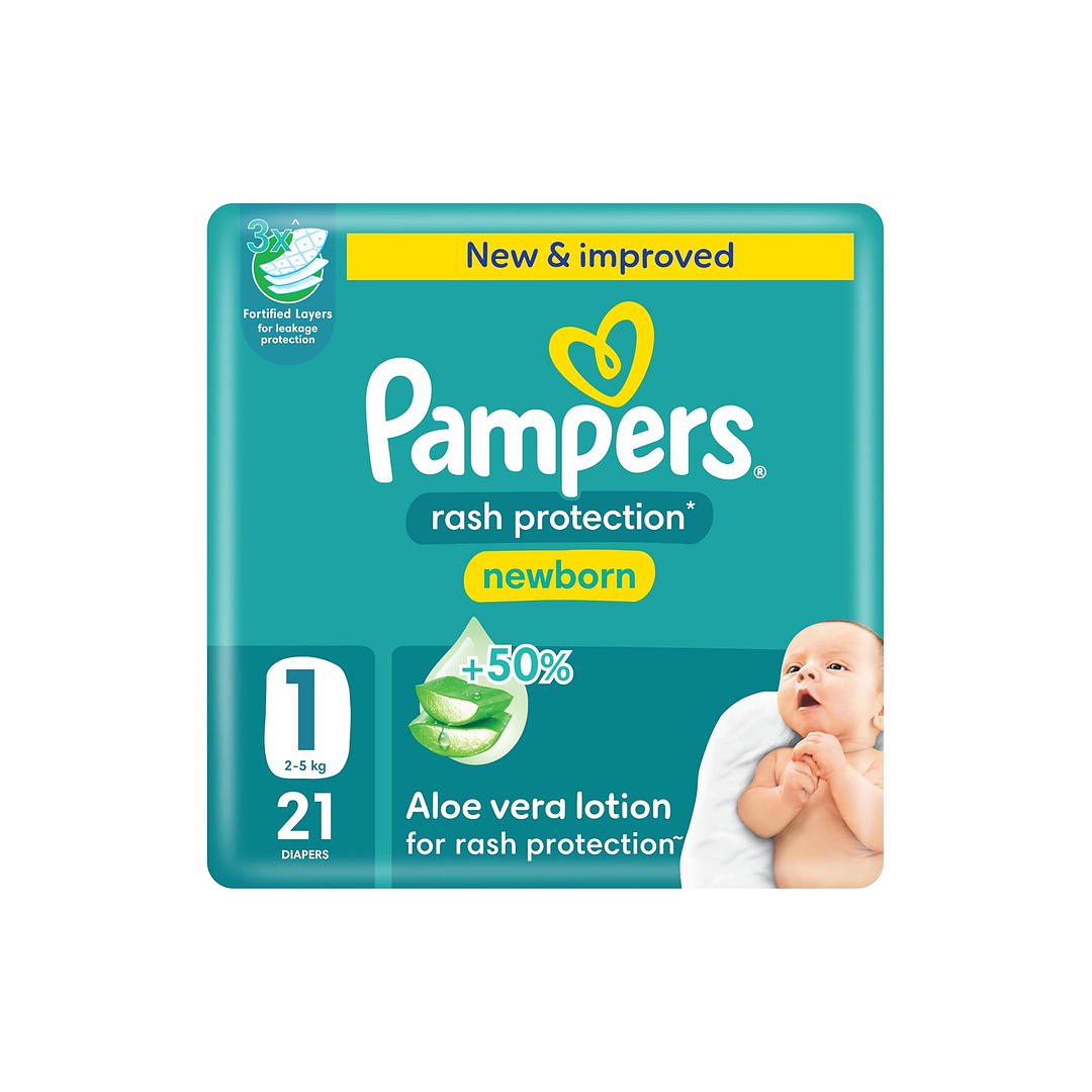 Pampers Newborn Rash Protection Size 1, 21pcs (2–5kg) - 10547