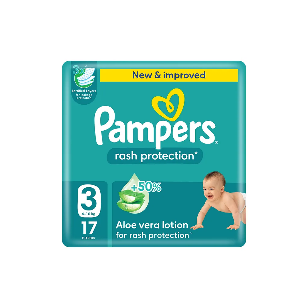 Pampers Aloe Vera Rash Protection Size 3, 17pcs (6–10kg) - 10555