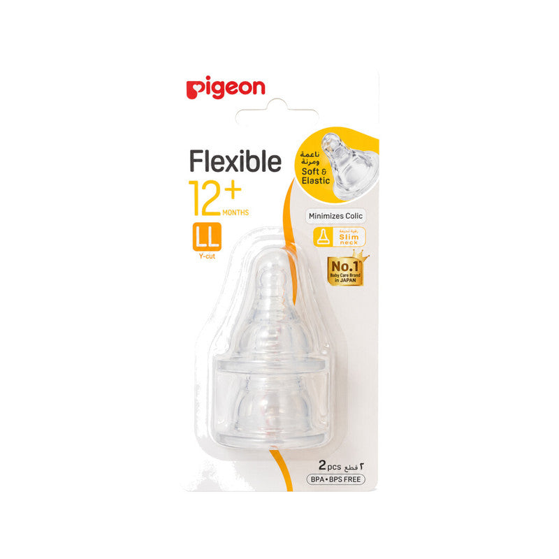 Pigeon Flexible Ll 12M+ Slim Neck Nipples 2s