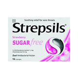 Strepsils Strawberry Sugarfree Lozenges 16s