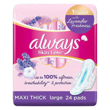 Always 30142 Skinlove W/ Lavender Max Thick L Pad 24S
