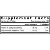 SUNSHINE HIGH POTENCY MAGNESIUM W/ VIT B6 TAB 100S