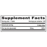 Sunshine Zinc 50mg Tablets 100pcs