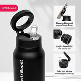 Wtr Boost Black Stainless Bottlewith Holder 750Ml