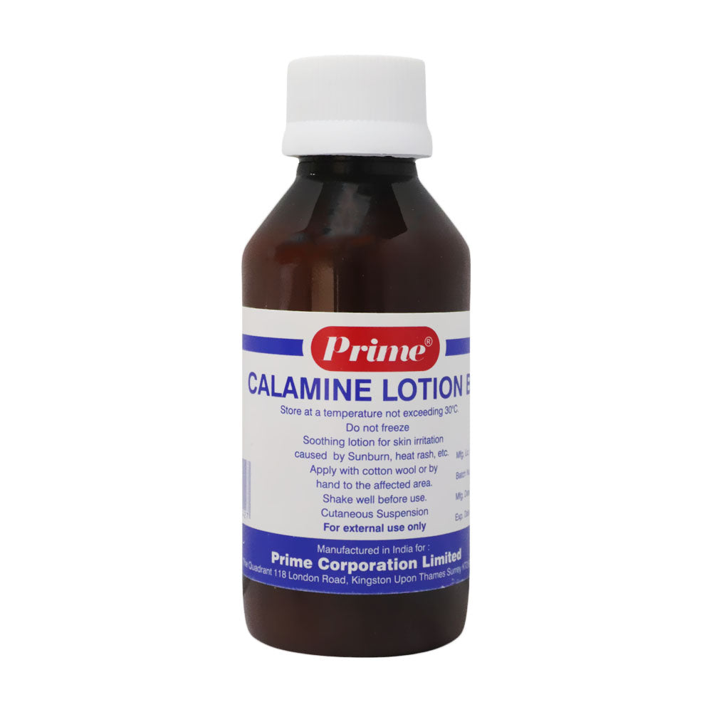 Prime Calamine Lotion 100ml - Soothing Cooling Skin Lotion to Calm Itchy, Irritated & Sun-Exposed Skin, Gentle Everyday Comfort Lotion for Adults & Children, Handy Travel Size