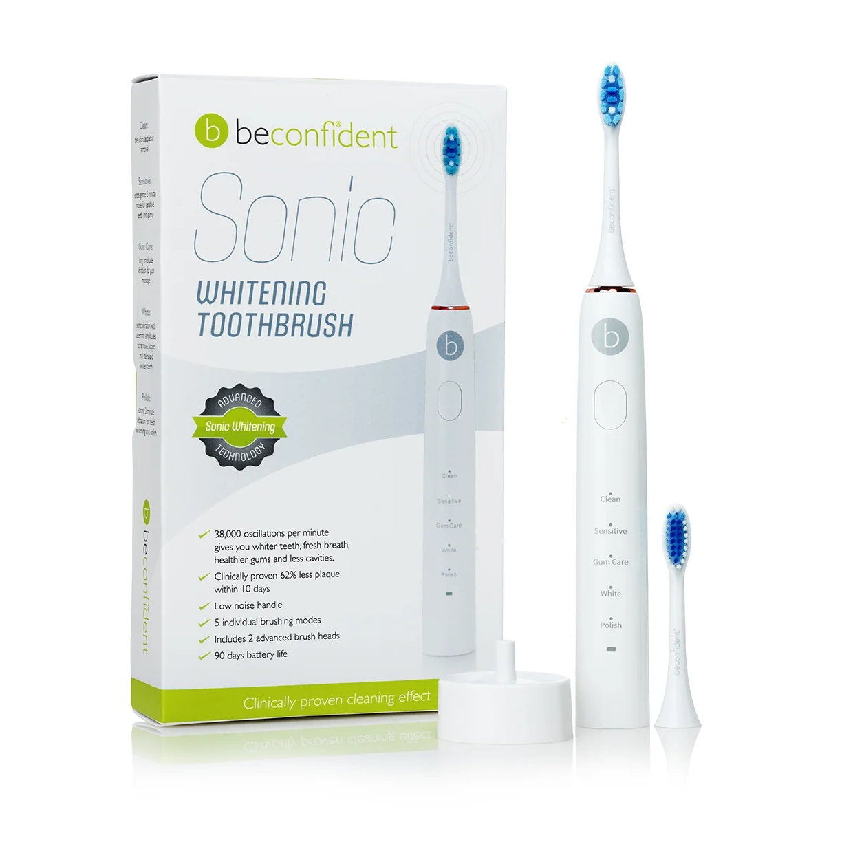 Beconfident Sonic Whitening Electric Toothbrush White