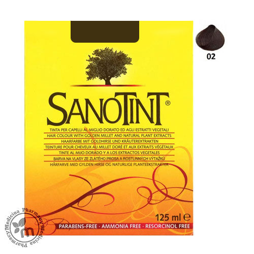 Sanotint Organic Hair Color 02 Black Brown