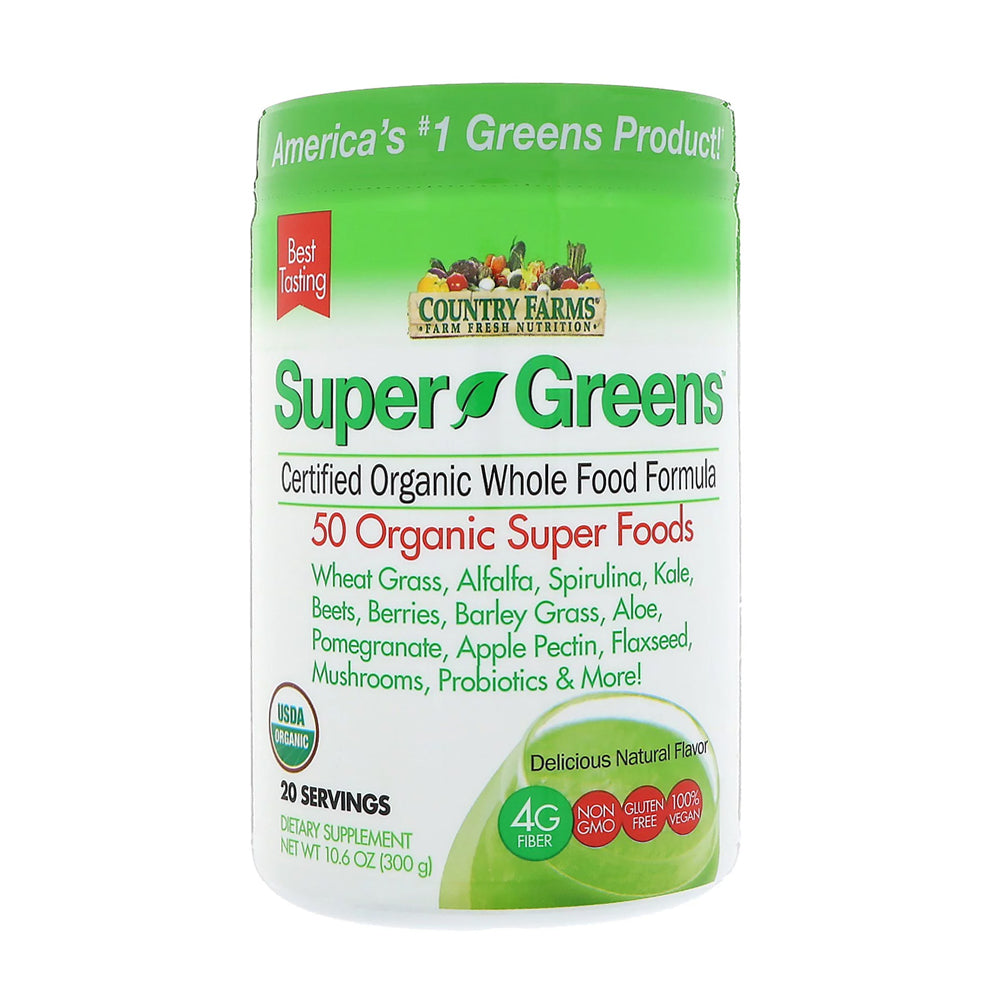 Country Farms Super Greens Drink Powder (Green) 280gm