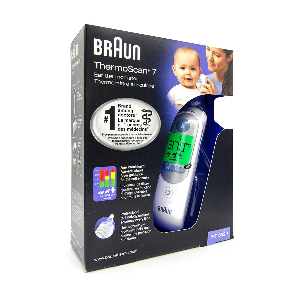 Braun IRT6520B ThermoScan 7 Örontermometer, Svart : : Hälsa, vård  & hushåll