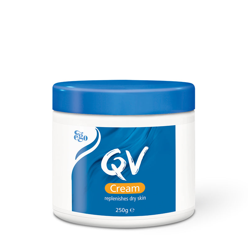 QV Cream 250g, Large Fragrance-Free Rich Moisturiser for Dry and Sensitive Skin, Non-Greasy Family Body Cream for Everyday Hydration, Value 250g Tube for Face and Body